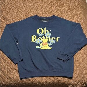 Disney Blue and Yellow Crewneck Sweater with Graphic Print